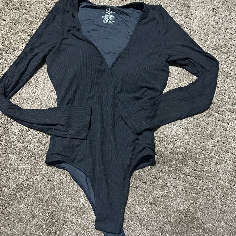 Klassy Network Black V-neck Onsie